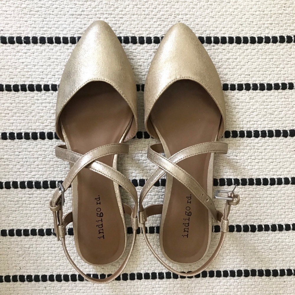 Indigo Metallic Flats